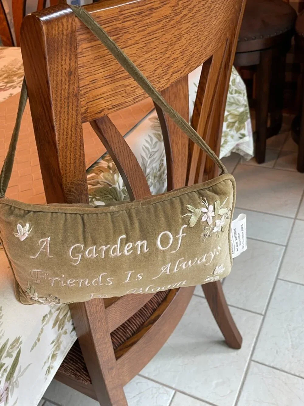 Accent Pillow A Garden of Friends is Always in Bloom Small Green